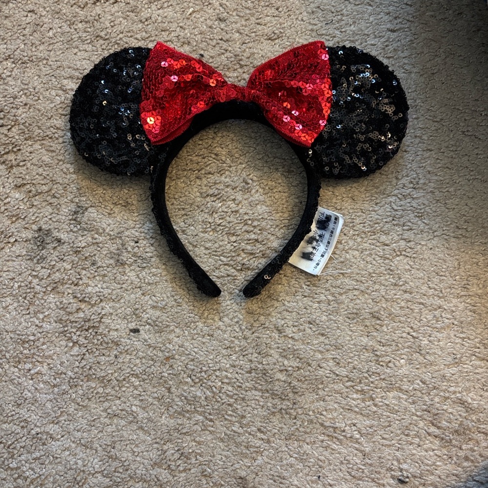 Disney Black and Red Sequin Minnie Mouse Ears
